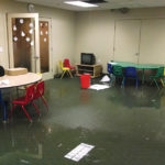 flooded school classroom
