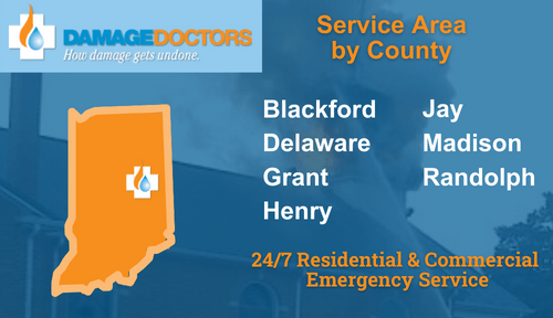 List of counties in Indiana that Damage Doctors serves